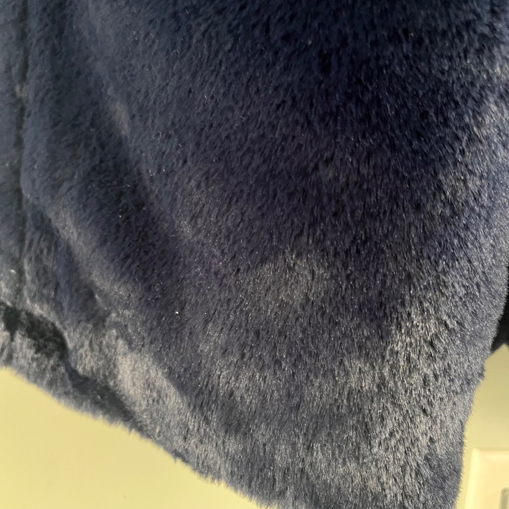 NWT Women's Simply Vera Vera Wang Blue Faux Fur Coat Size XL - Picture 7 of 15
